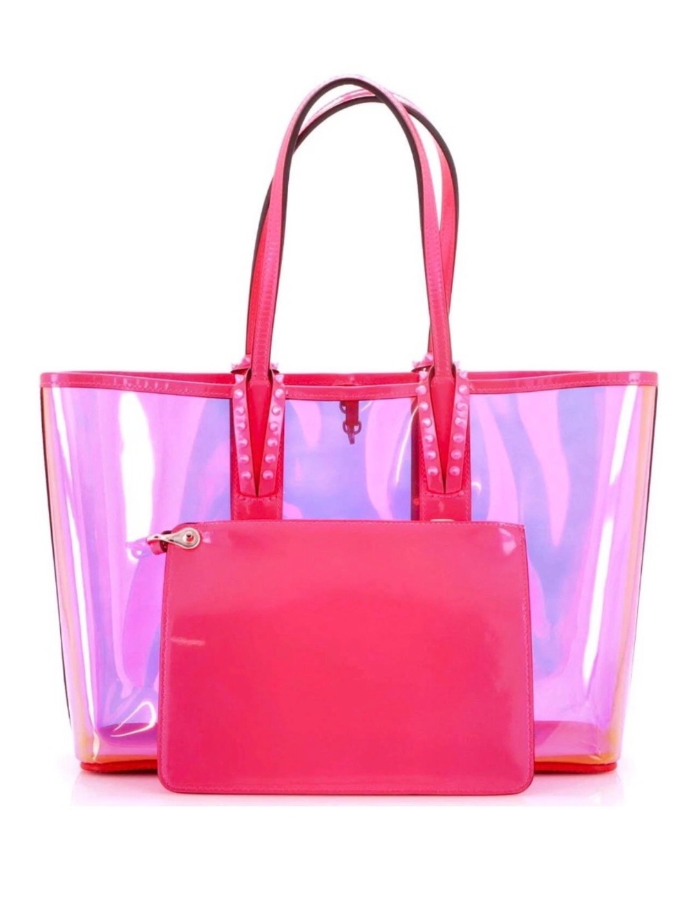 Christian Louboutin Cabata fluo pink tote with pouch